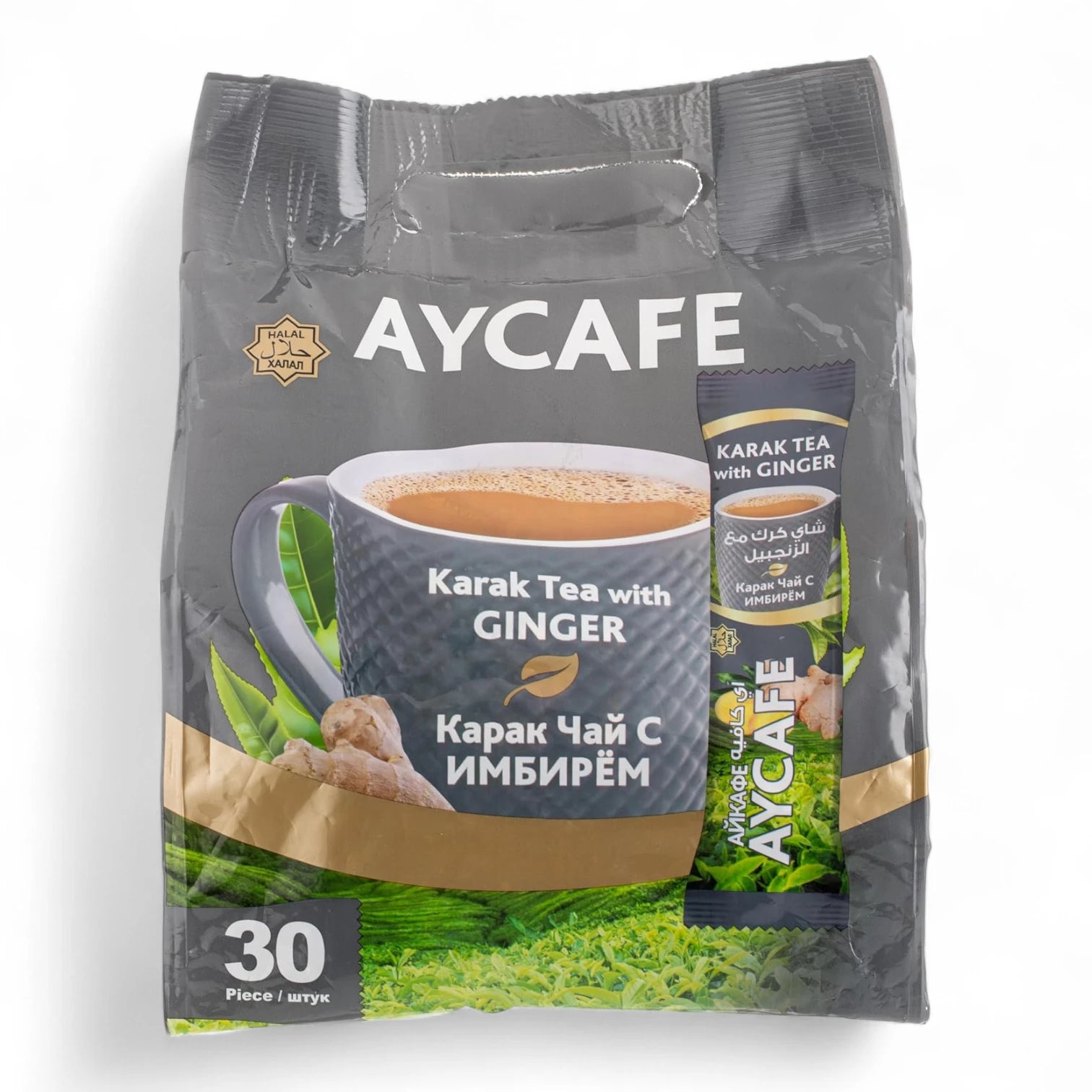 Aycafe Karak Tea with Ginger – 30 Sachets | Instant Ginger Chai Blend with Creamy Flavor & Warming Spice | Easy to Brew, Travel-Friendly - Damoo