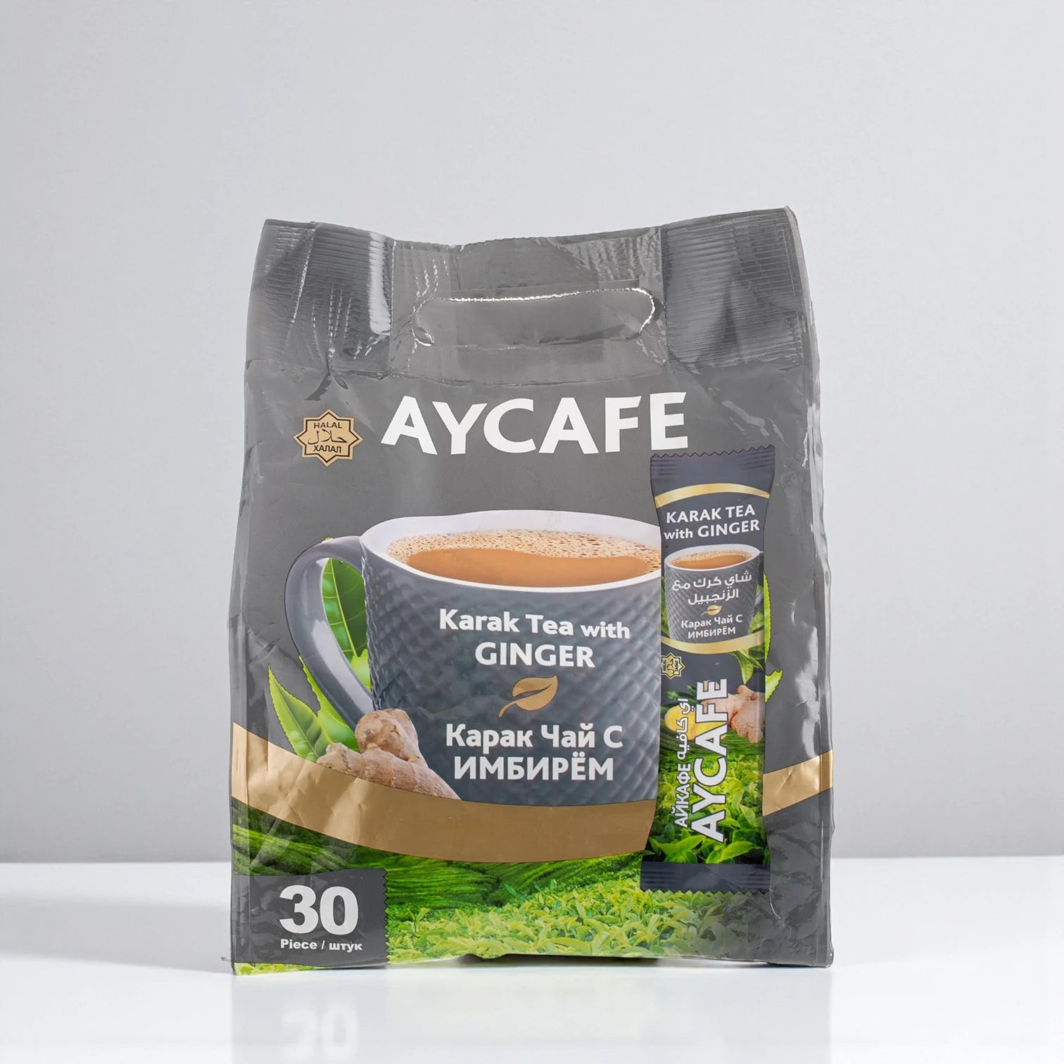 Aycafe Karak Tea with Ginger – 30 Sachets | Instant Ginger Chai Blend with Creamy Flavor & Warming Spice | Easy to Brew, Travel-Friendly - Damoo