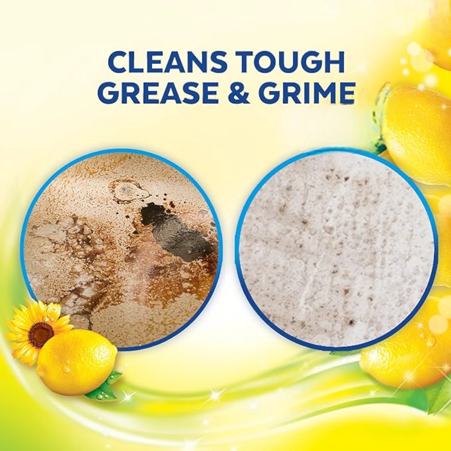 Green Clean Lemon Multipurpose Cleaner & Disinfectant Liquid – 2L | Powerful Dishwashing Liquid for Dishes, Utensils & Household Surfaces | Fresh Lemon Scent - Damoo