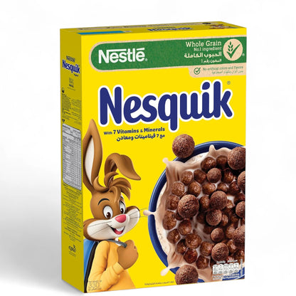 Nestlé Nesquik Chocolate Cereal – 330g | Made with 60% Whole Grain, No Artificial Colors or Flavors | Nutritious Kids Breakfast with Vitamin B & Iron - Damoo