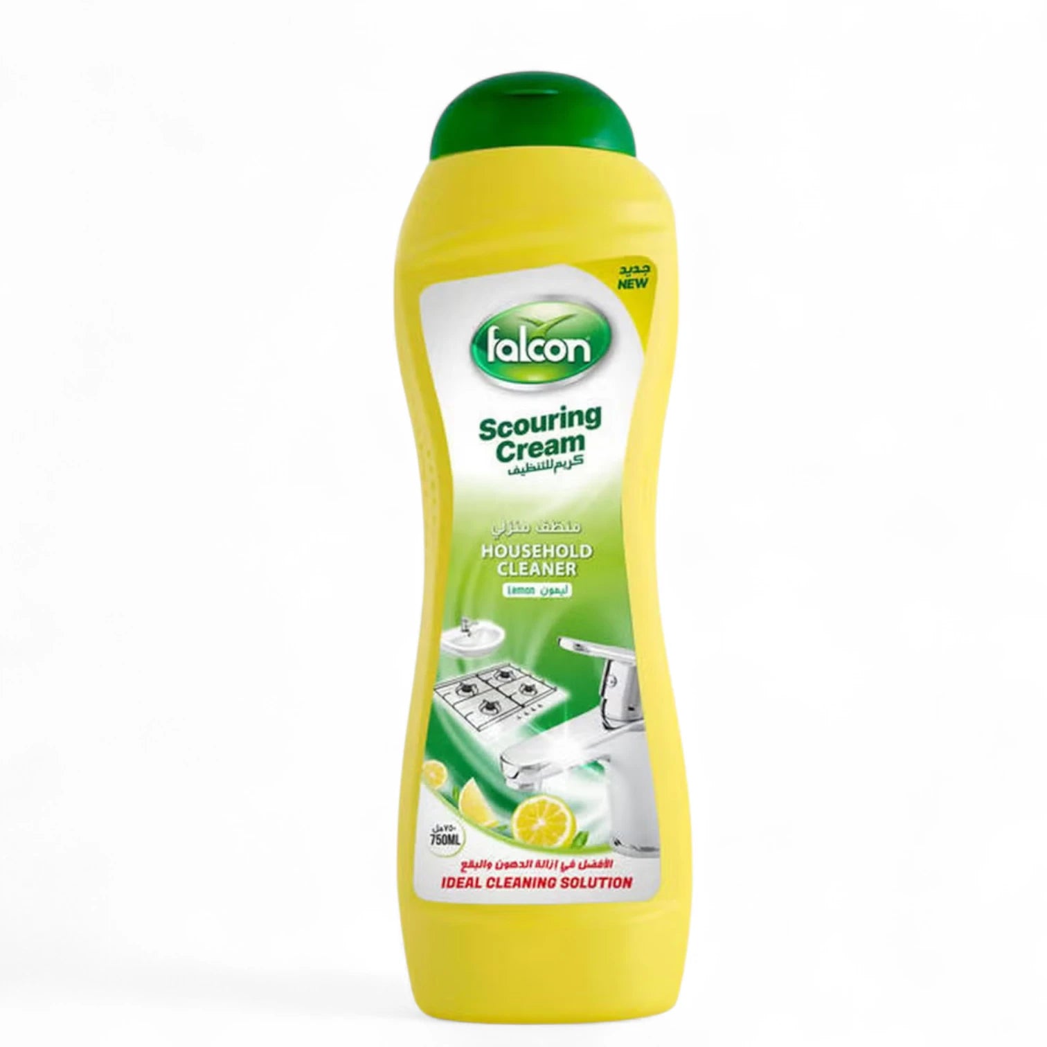 Falcon Scouring Cream Cleaner Lemon – Multipurpose Surface Cleaner for Kitchen & Bathroom – Grease & Stain Remover – Safe on Steel, Ceramic & Enamel – 500ML