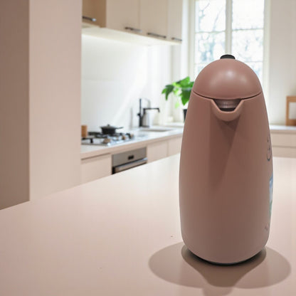 Crystal House Beige  Thermos Flask – Rainbow Milk & Biscuit Design | Double Wall Insulated Tea Flask for Hot & Cold Beverages - Damoo