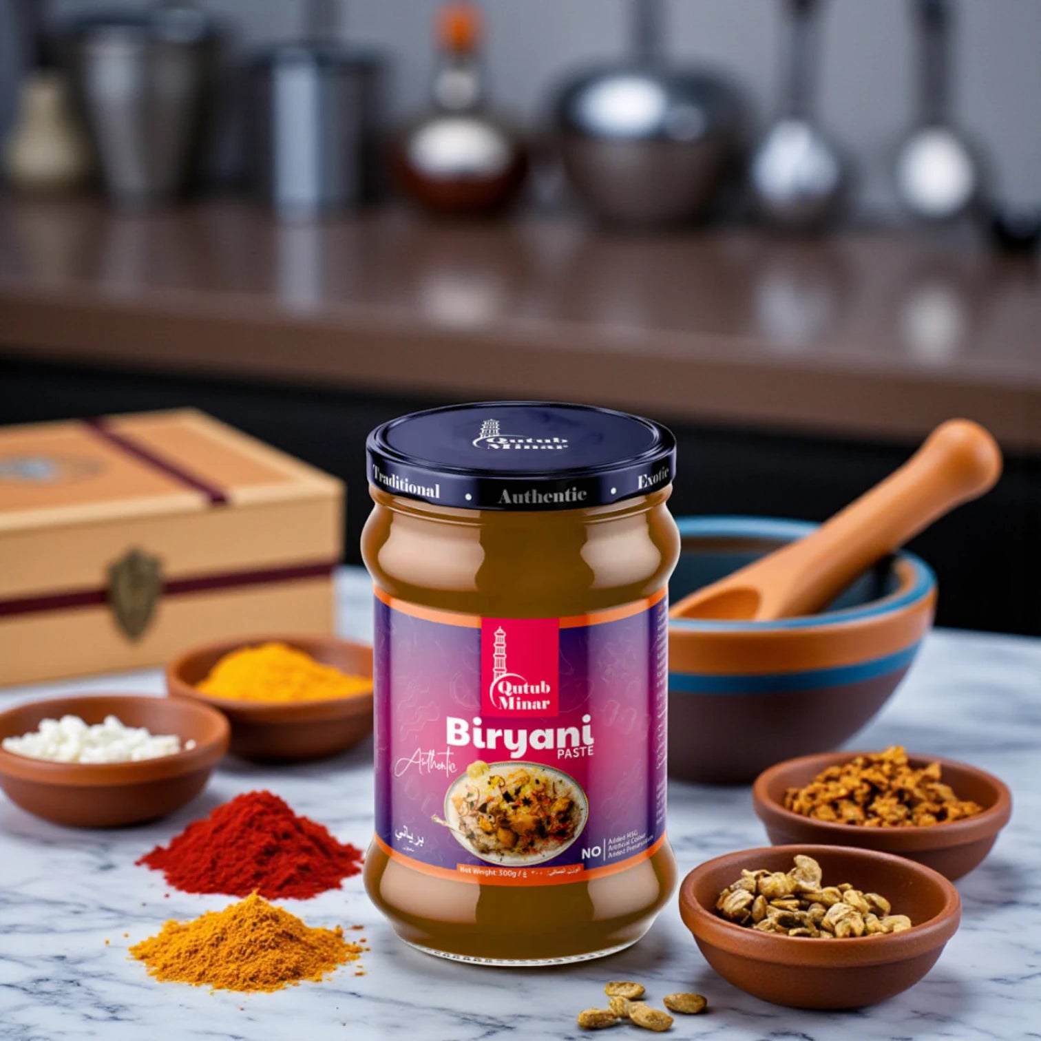 Qutub Minar Biryani Spice Paste – 300g | Authentic Indian Marinade for Biryani, BBQ & More | No MSG, Halal, Preservative-Free - Damoo