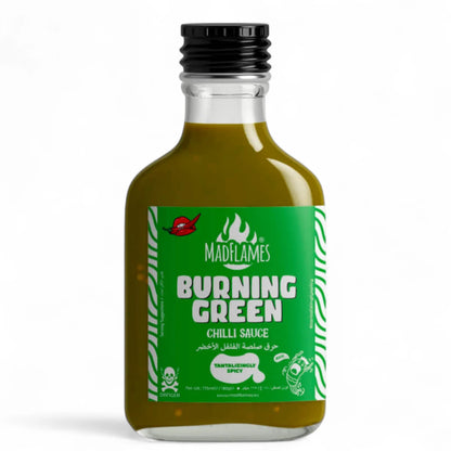 MadFlames Burning Green Chili Sauce "Holy Made Flame" – 180g – Fiery Green Sauce for Tacos, Wings, Grilled Meats & Dips - Damoo