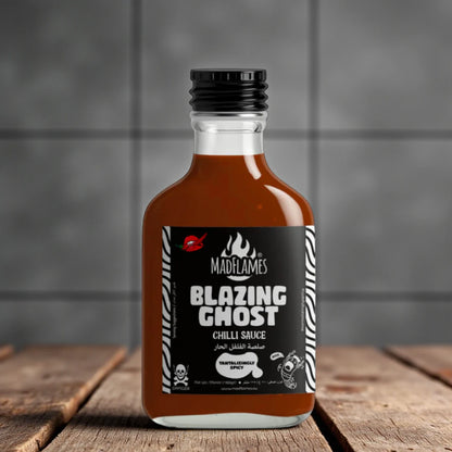 MadFlames Blazing Ghost Chili Sauce "Holy Made Flames" – 180g – Bhut Jolokia Ghost Pepper Hot Sauce for Wings, Grilled Meats, and Spicy Food Lovers - Damoo