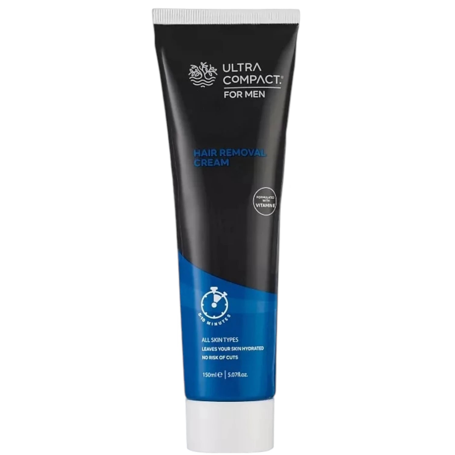 Ultra Compact Hair Removal Cream for Men – 150ml | Fast & Painless Body Hair Removal with Vitamin E | For All Skin Types - Damoo