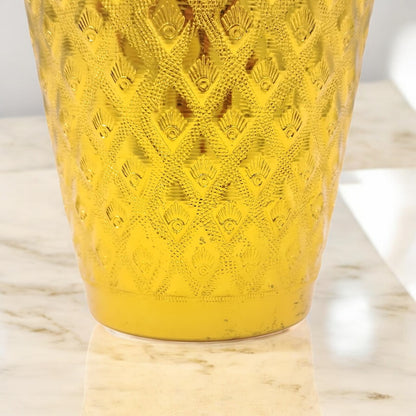 Premium Gold Embossed Aluminum Drinking Cup – Traditional Majlis Water/Tea Glass – Durable Outdoor Camping Tumbler (H 10.5cm × L 9cm × W 9cm × Base 5.5cm) - Damoo