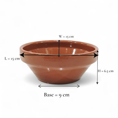 Traditional Brown Clay Bowl – Classic Ceramic Serving Bowl for Hot & Cold Dishes | Rustic Terracotta Design for Kitchen & Table Décor - Damoo