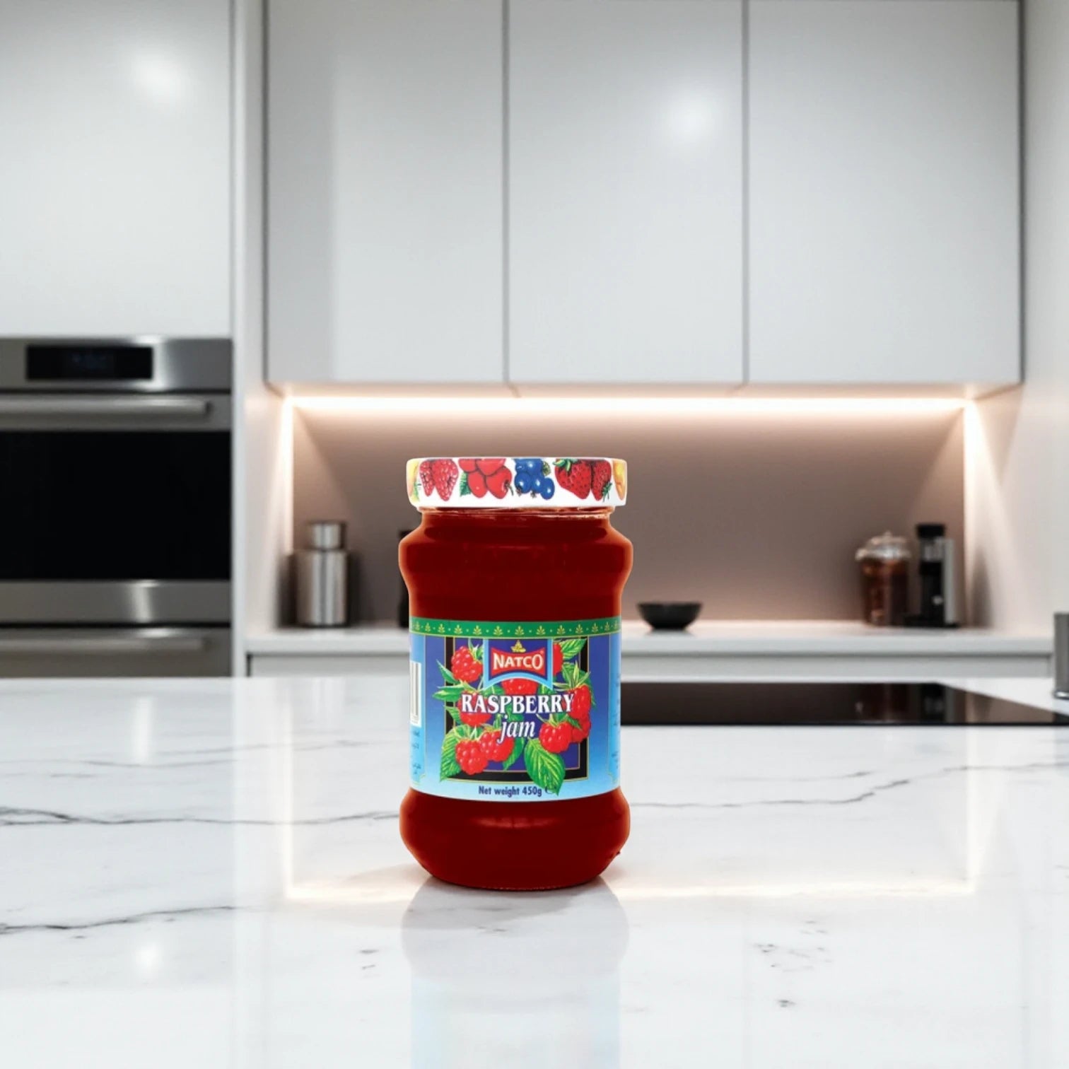 Natco Sugar-Free Raspberry Jam – 450g | All-Natural Fruit Preserve with 30% Real Raspberry | No Added Sugar - Damoo