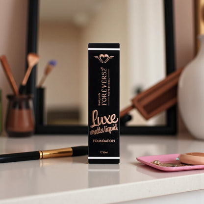 Forever52 Luxe Matte Liquid Foundation – LUX007 Sand Dunes | 30ml Lightweight, Oil-Free, Full Coverage, Waterproof, Sweat & Humidity Resistant, Long-Lasting Matte Finish - Damoo