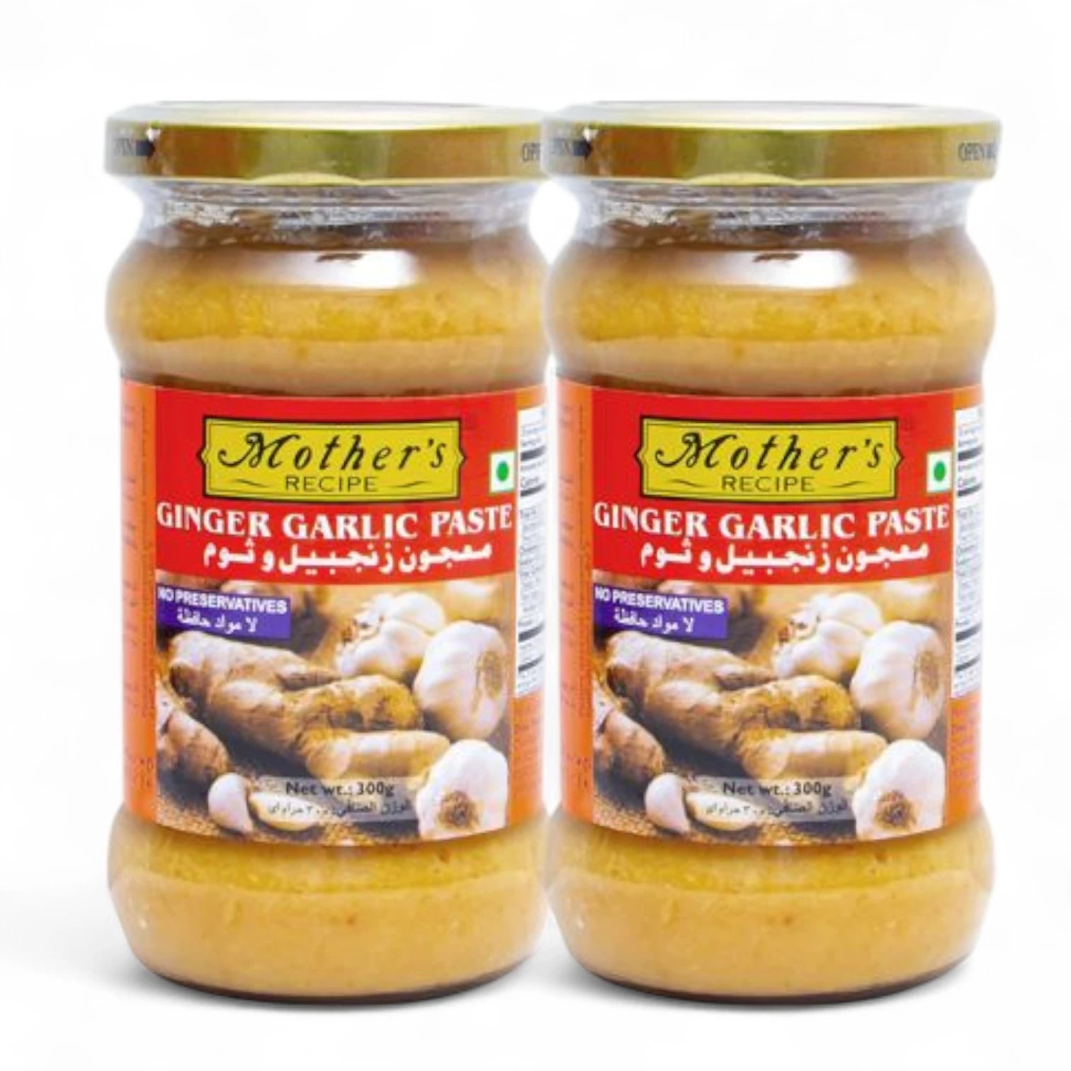 Mother’s Recipe Ginger Garlic Paste – 2 x 300g Jars | No Preservatives | Ready-to-Use Cooking Paste for Authentic Flavor - Damoo