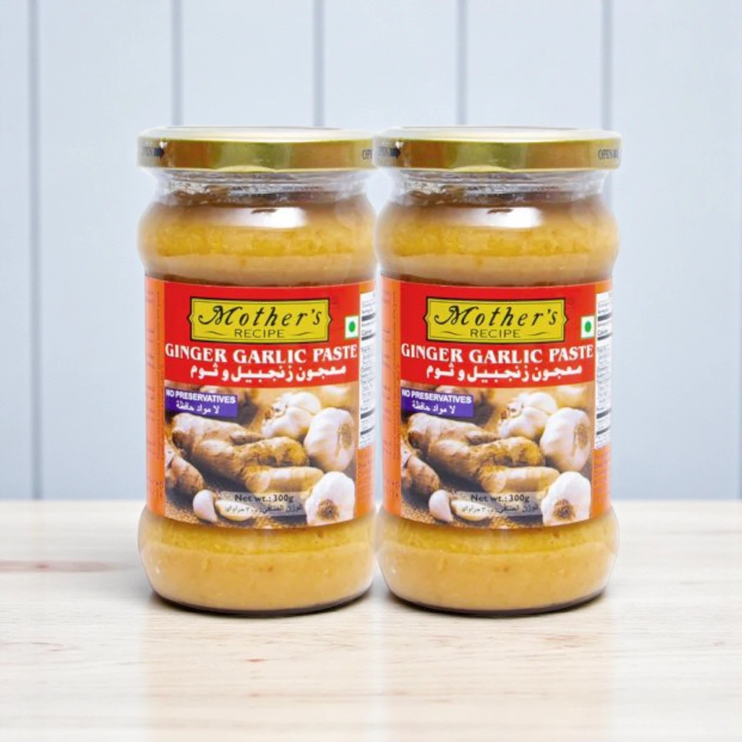 Mother’s Recipe Ginger Garlic Paste – 2 x 300g Jars | No Preservatives | Ready-to-Use Cooking Paste for Authentic Flavor - Damoo