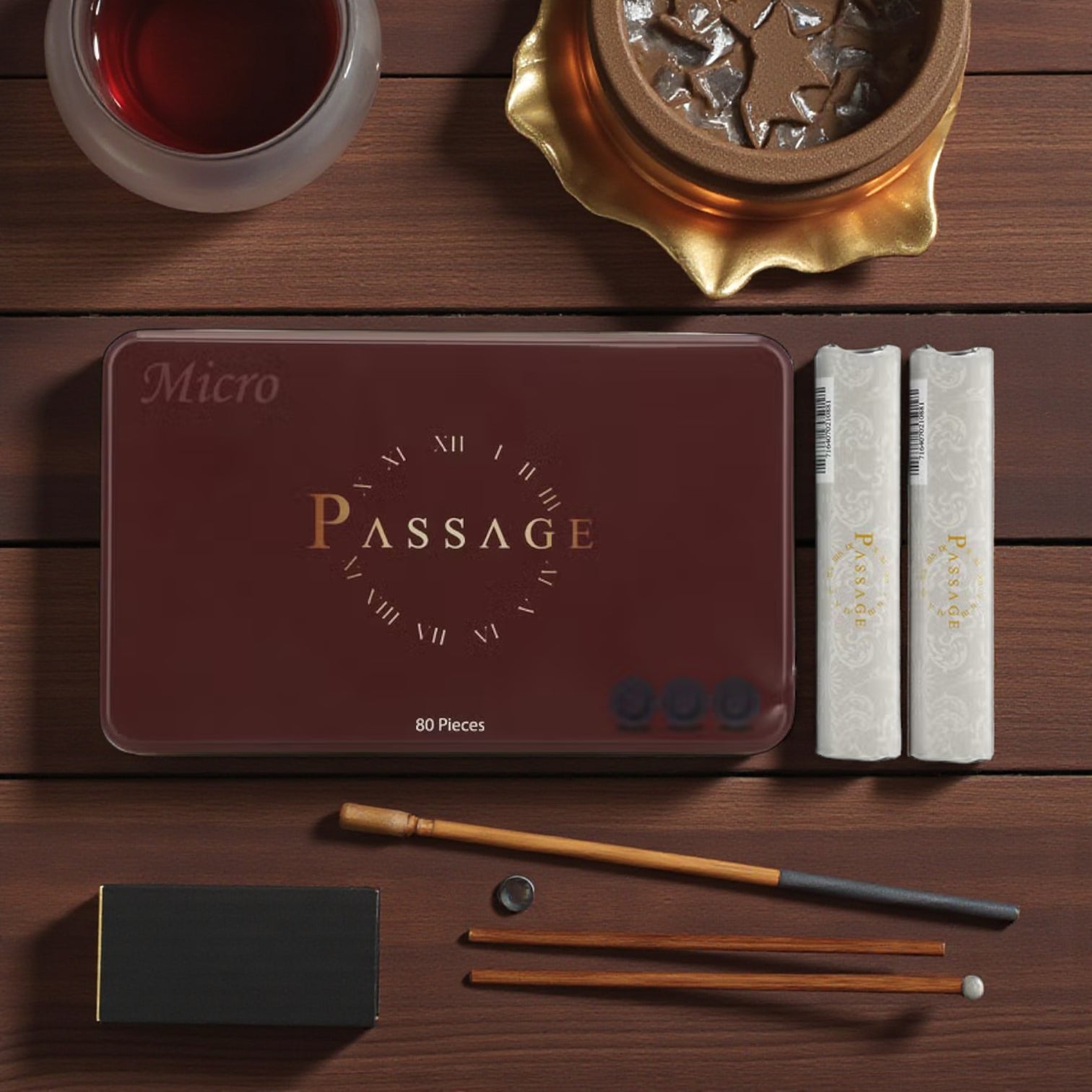 Passage Premium Charcoal Briquets for Bakhoor & Oud – Quick Lighting Micro/Mini Charcoal Tablets (80 Pieces, 27mm, 35-Minute Burn Time) – Ideal for Incense, Perfume, & Aromatherapy