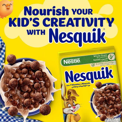 Nestlé Nesquik Chocolate Breakfast Cereal – 150g Bag | Whole Grain | 7 Vitamins & Minerals | No Artificial Colors - Damoo