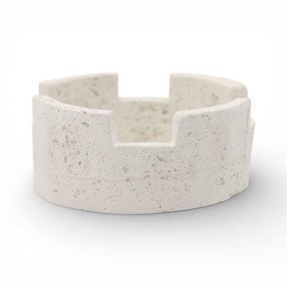 Luxury multi-hole stone design ashtray - neutral stone finish, heat resistant, for home, office and outdoor use (6cm height x 13cm width x 13cm length) - Damoo