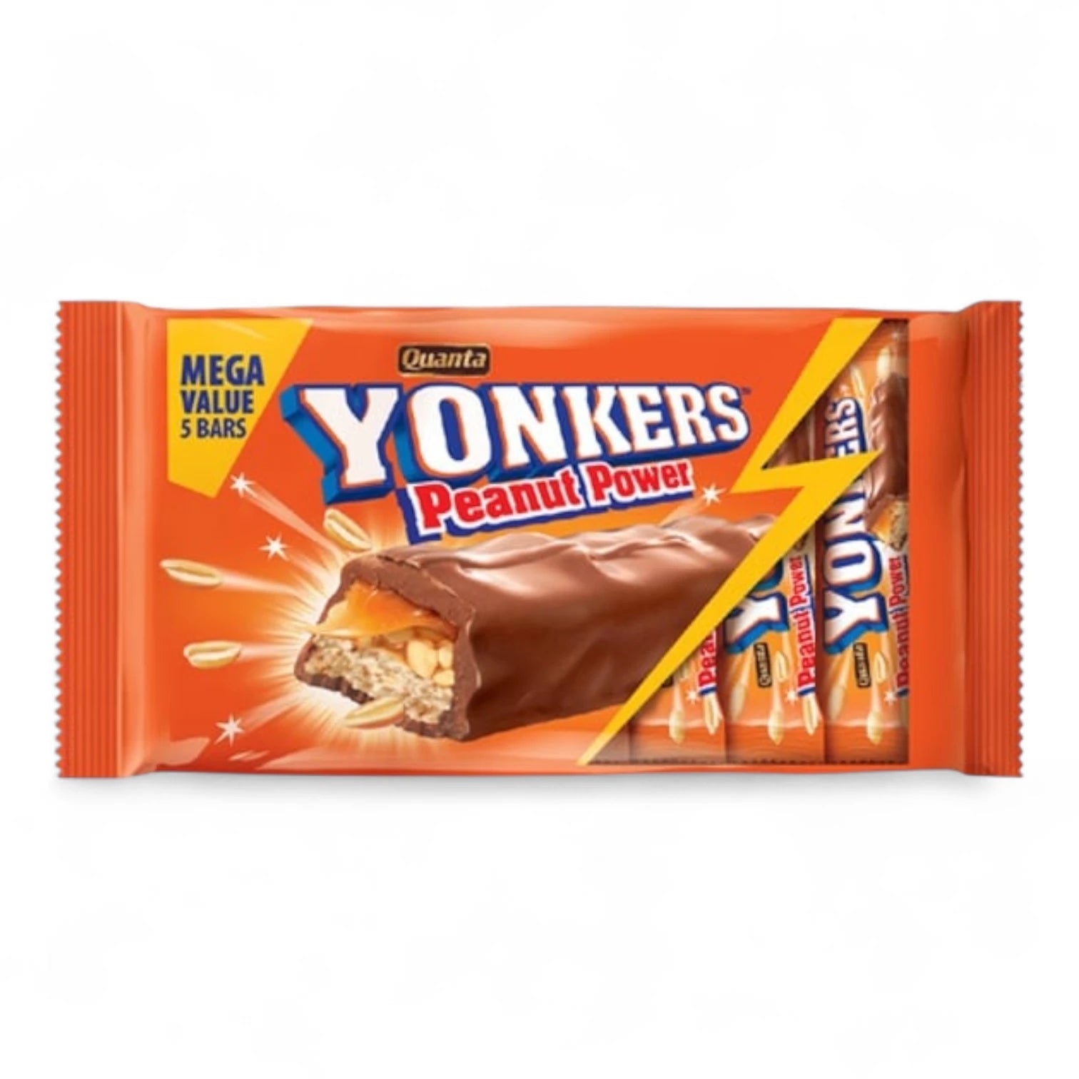 Quanta Yonkers Choco Peanut Power Bars – 5 x 45g | High-Protein Chocolate Snack with Crunchy Peanuts & Energy Boost | On-the-Go Nutrition Bar - Damoo