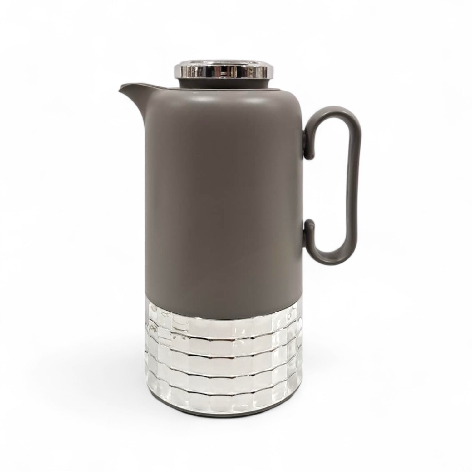 GERMAX Original Modern Matte Vacuum Flask 1L – Premium Gold & Silver Base Thermos | Double-Wall Insulated | 12H Heat / 24H Cold | Arabic Coffee & Tea Pot - Damoo