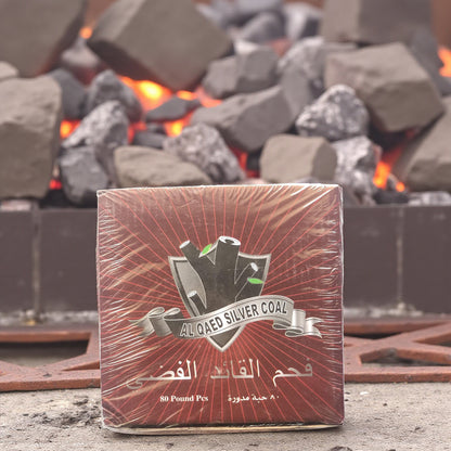 Al Qaed Silver Coal – Premium Quick-Light Charcoal Tablets for Shisha, Sheesha, Bakhoor & Incense | 80 Round Pieces