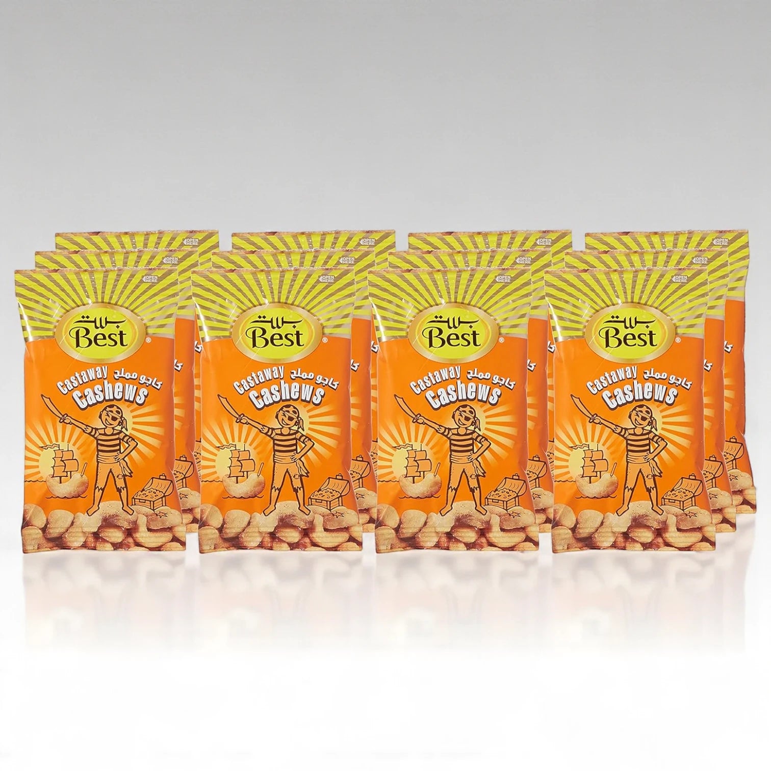 Best Castway Cashews 13g x 12 Pack | Premium Roasted Cashew Snack | Healthy, Crunchy & Convenient On-the-Go Packs - Damoo