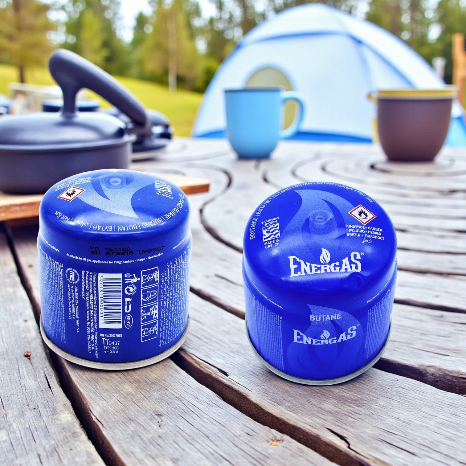 Energas Butane Gas Canister 500g – Portable Camping Gas Cylinder for Stoves, Outdoor Cooking, Hiking & BBQ – Made in Greece - Damoo