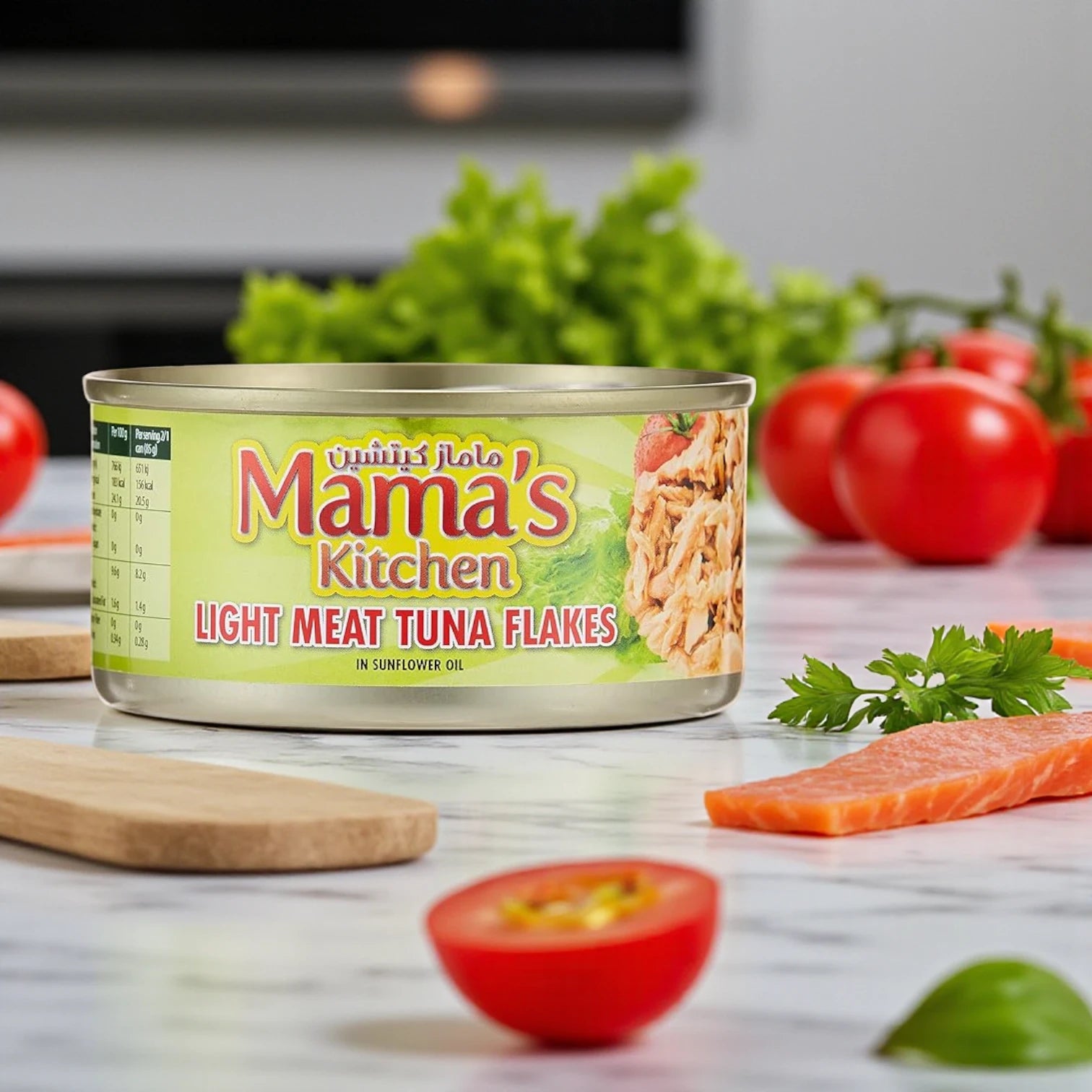 Mama’s Kitchen Light Meat Tuna Flakes in Sunflower Oil – 3 x 185g | Ready-to-Eat, Heart-Friendly, High-Protein Tuna for Everyday Meals & Keto Recipes - Damoo