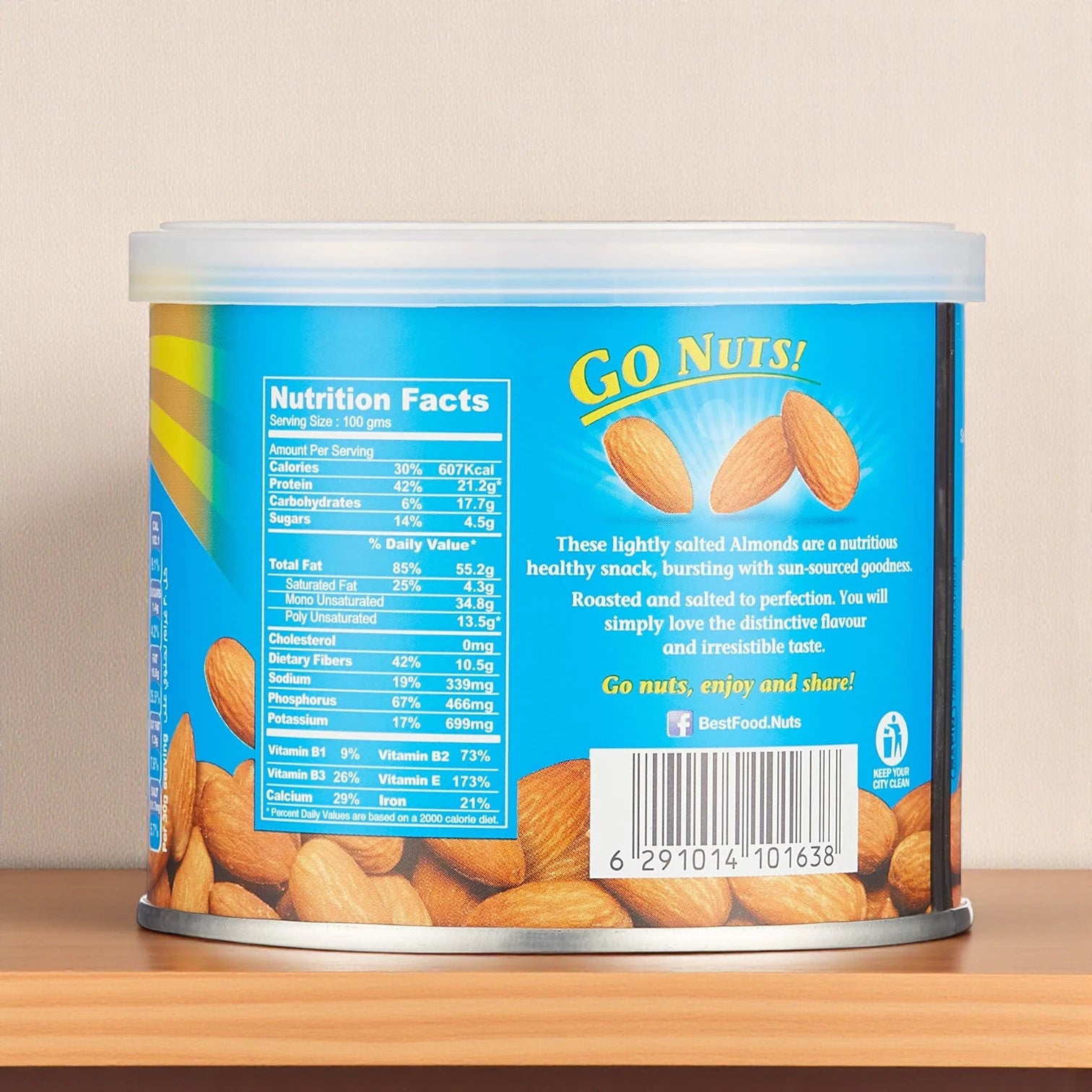 Best Salted Almonds 110g Can | Roasted & Crunchy Snack | Rich in Healthy Fats | Perfect for On-the-Go or Sharing - Damoo