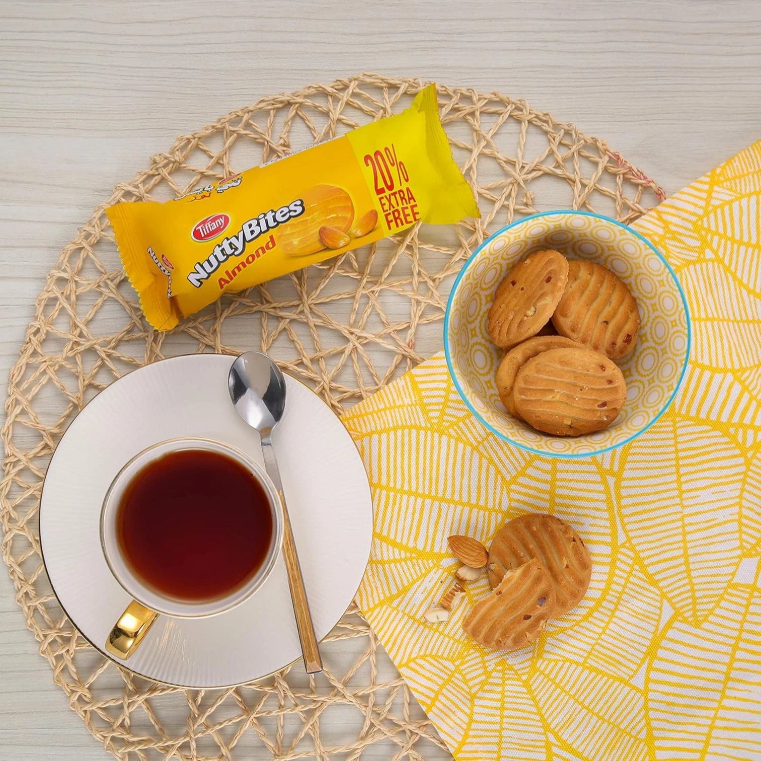 Tiffany Nutty Bites Almond – 8 x 72g | Crunchy Almond Cookies with Rich Nutty Flavor – Perfect for Tea Time or Snacking - Damoo