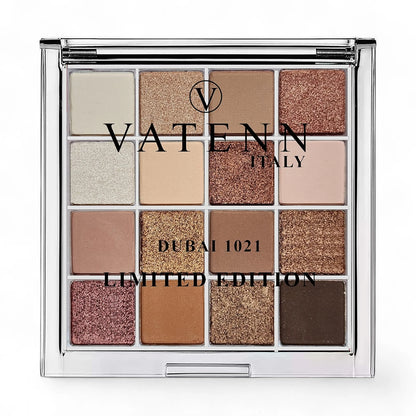 VATENN Italy Dubai 1021 Limited Edition Eyeshadow Palette – 16 Rich Pigmented Shades, Matte & Shimmer Finishes, Long-Lasting Professional Eye Makeup Kit - Damoo