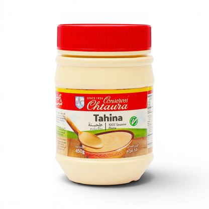Chtaura Tahina 450g – Premium 100% Roasted Sesame Paste, Rich Creamy Texture, Natural Nutty Flavor, Vegan & Gluten-Free, Perfect for Hummus, Sauces, Dressings & Baking Recipes - Damoo