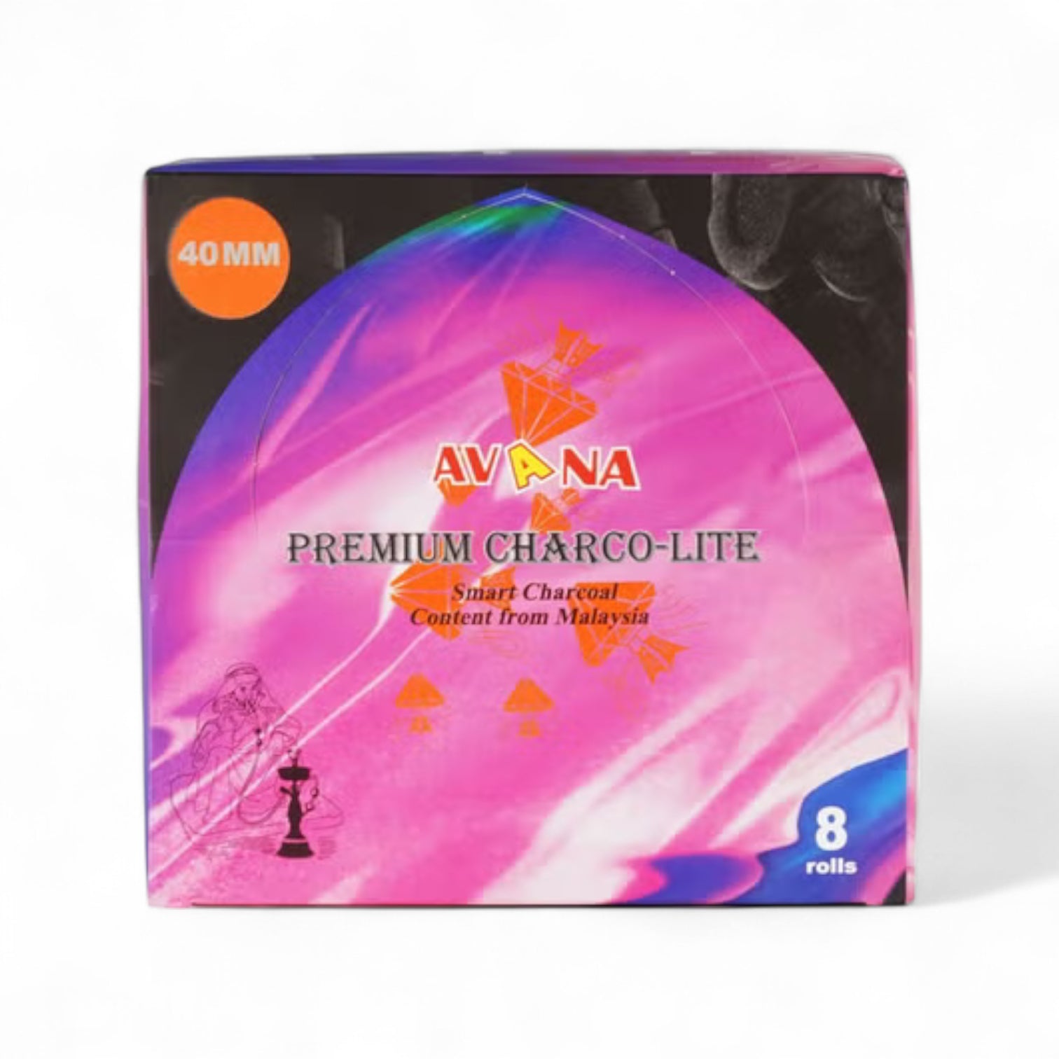Avana Premium Charco Lite Charcoals – Quick Ignite & Long-Lasting | 8 Rolls of Natural Coal Briquettes | Low-Ash, Pure Flavor for Shisha, Bakhoor & Incense