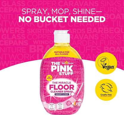 Star Drops THE PINK STUFF The Miracle Floor Cleaner 750 ML – Suitable for All Floors, Quick-Dry Formula, No Water Needed, Squirt & Mop