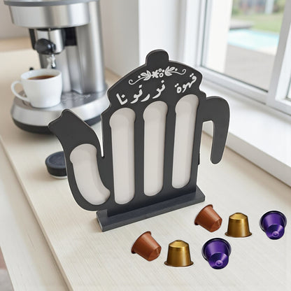Pot-Shaped Wooden Coffee Capsule Holder – Espresso Pod Organizer and Decorative Coffee Pod Rack for Kitchen, Café, or Office - Damoo