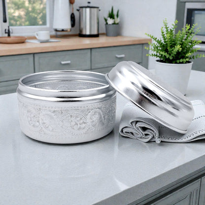 Aluminum Design Pet Urn – Small Steel Memorial Urn for Ashes | Durable Metal Pet Cremation Keepsake | Decorative Silver Urn Container (H9cm x W12cm x L13cm) - Damoo