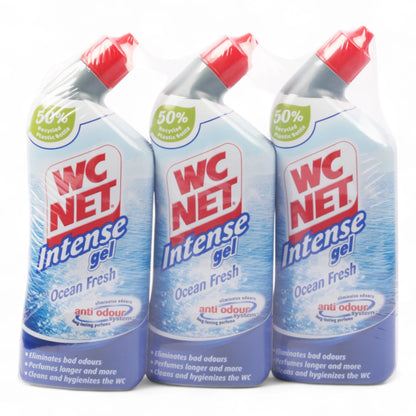 WC Net Toilet Cleaner Gel Assorted – 750ml (2+1 Free) | Hygienic Formula with Scented Micro Crystals | Long-Lasting Fragrance & Limescale Removal