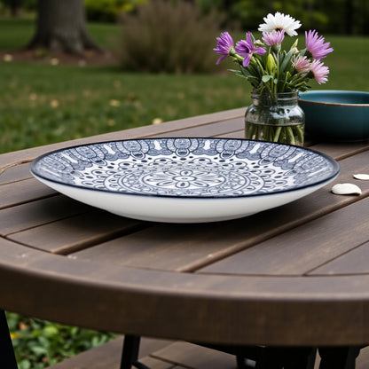 Che Brucia Ceramic Round Mandala Pattern Plate – 16cm Appetizer / Snack / Dessert Serving Plate – Heat Resistant, Dishwasher & Microwave Safe – Boho Tableware for Home & Restaurants