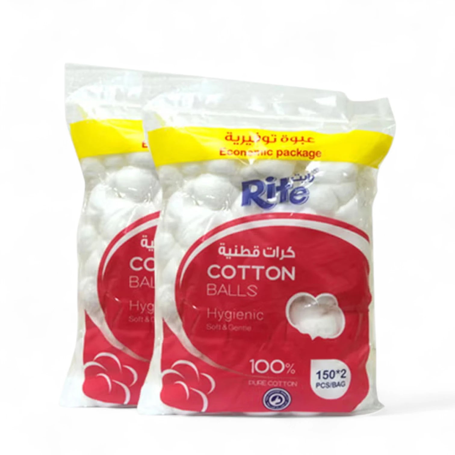 Rite Soft & Gentle Cotton Balls – 150 Pcs x 2 Pack (300 Total) | Hygienic, Multi-Purpose Cotton for Beauty, Baby Care & Home Use - Damoo