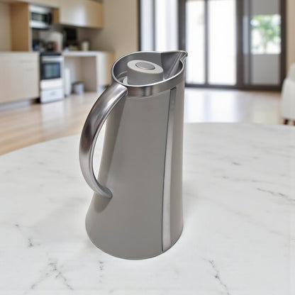 Germax Original Vacuum Insulated Coffee Pot 1L – Nordic Grey Thermo Jug | 12H Heat, 24H Cold | Leakproof One-Press Lid | High Quality Made in P.R.C. - Damoo