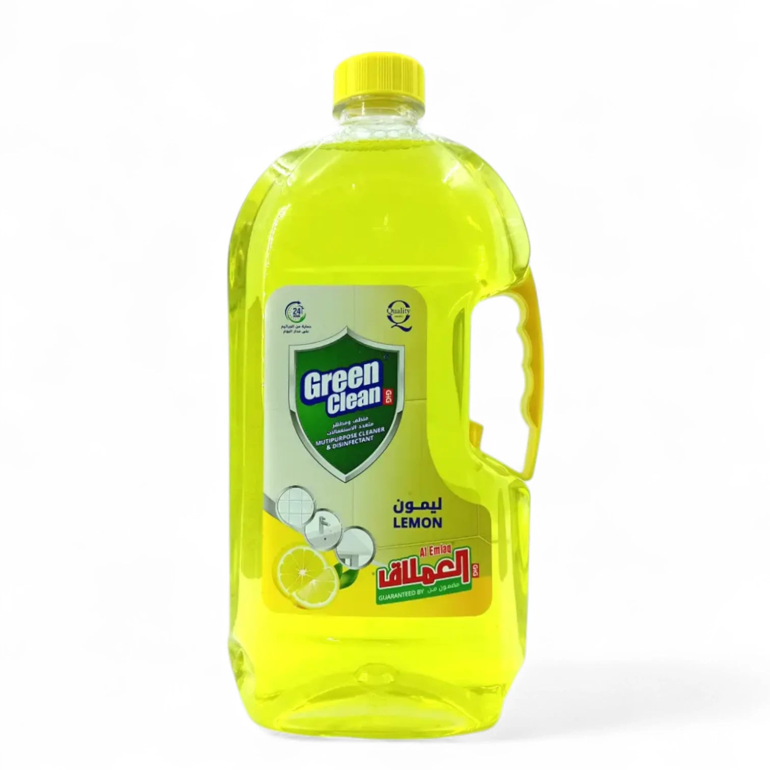 Green Clean Lemon Multipurpose Cleaner & Disinfectant Liquid – 2L | Powerful Dishwashing Liquid for Dishes, Utensils & Household Surfaces | Fresh Lemon Scent - Damoo