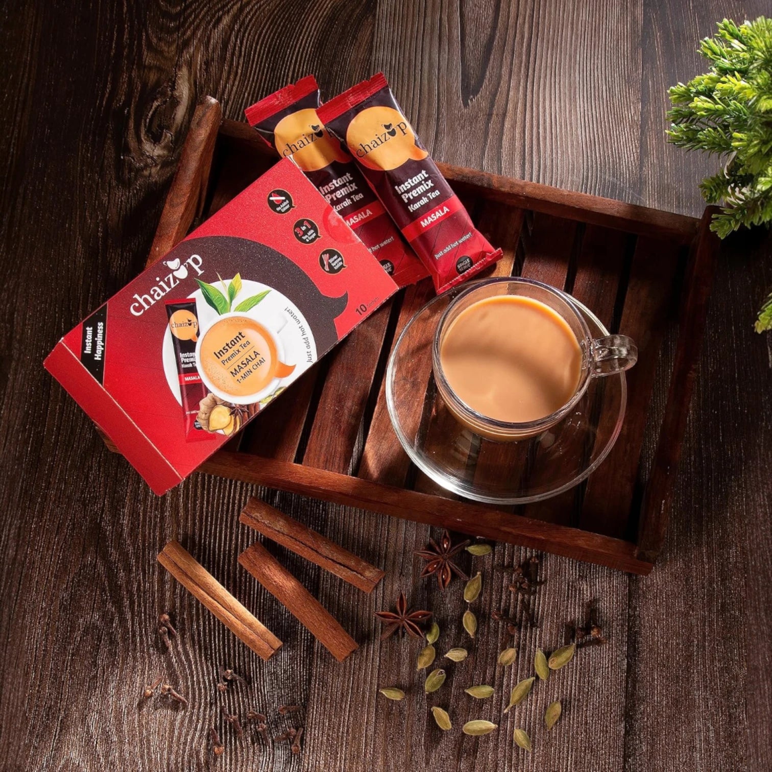 Chaizup Instant Masala Tea Premix – 10 Sachets | Authentic Indian Chai with Spices | 1-Min Easy Brew | Travel-Friendly, 200g - Damoo