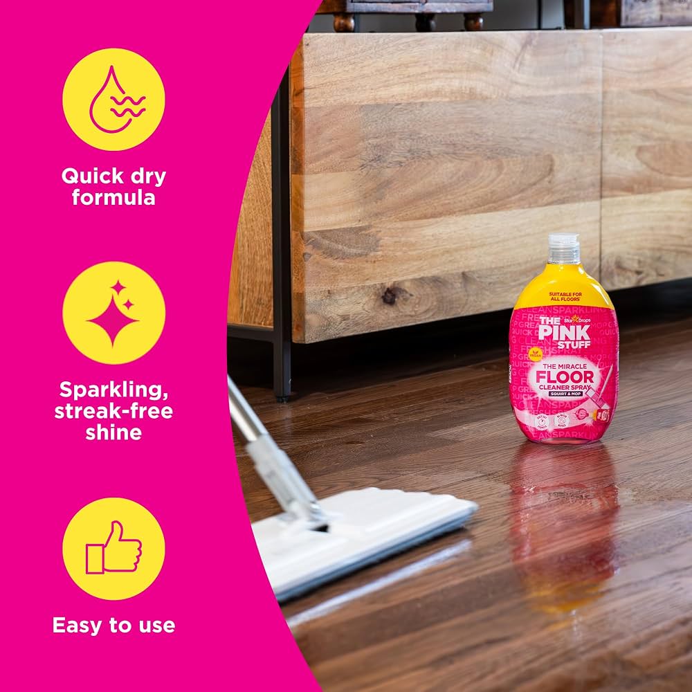 Star Drops THE PINK STUFF The Miracle Floor Cleaner 750 ML – Suitable for All Floors, Quick-Dry Formula, No Water Needed, Squirt & Mop