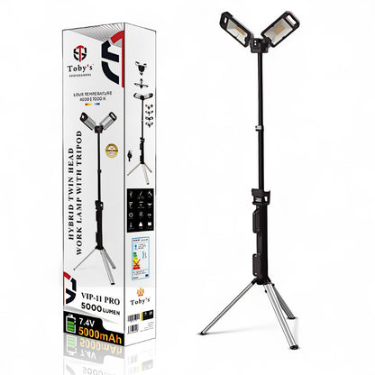 Toby’s VIP-11 Pro Camping Light | 5000mAh Rechargeable LED Sanara Lamp with Adjustable Tripod Stand | Outdoor Party, Picnic, Desert BBQ & Multifunctional Use - Damoo