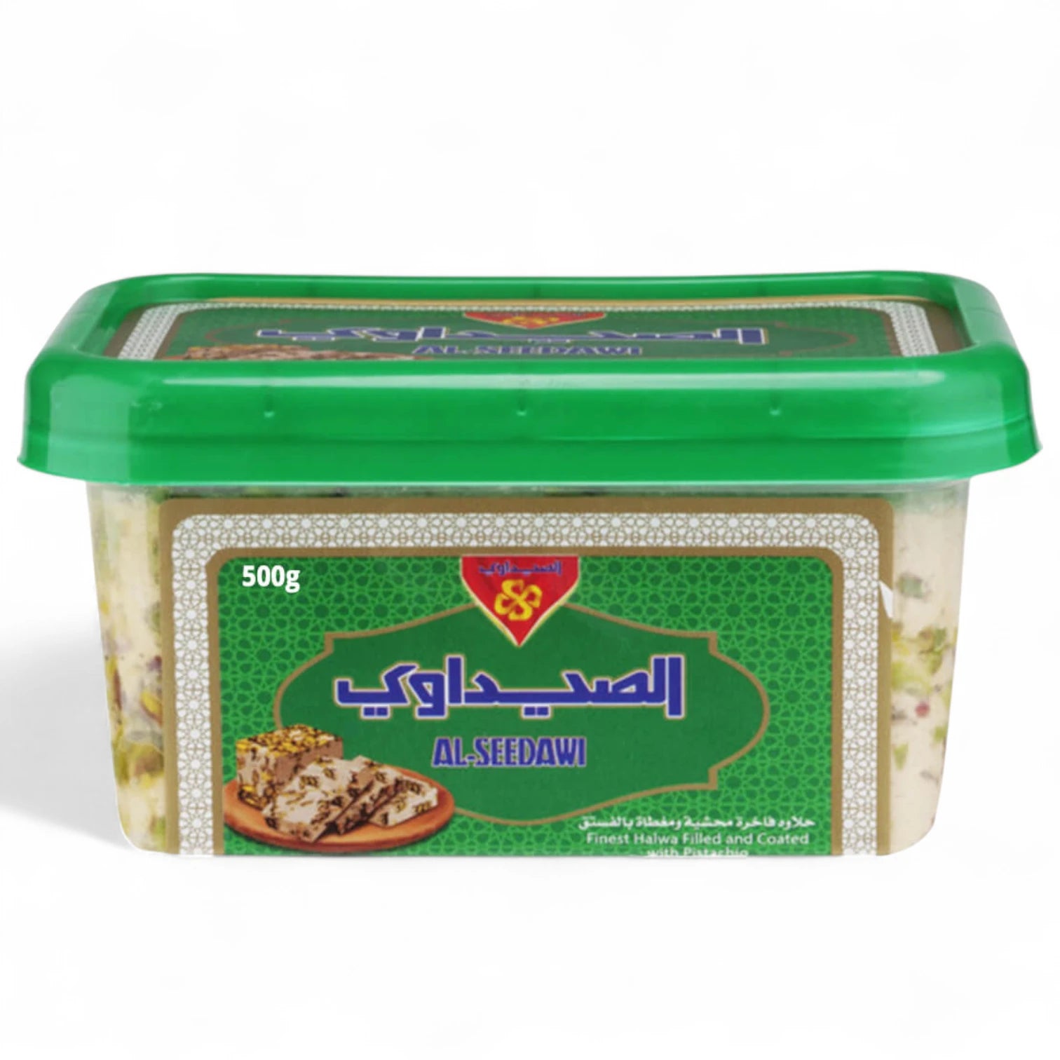 Al Seedawi Halawa Pistachio 500g – Rich & Creamy Middle Eastern Sweet with Tahina and Premium Pistachios | Traditional Halva Dessert | No Artificial Colors, Freshly Packed - Damoo