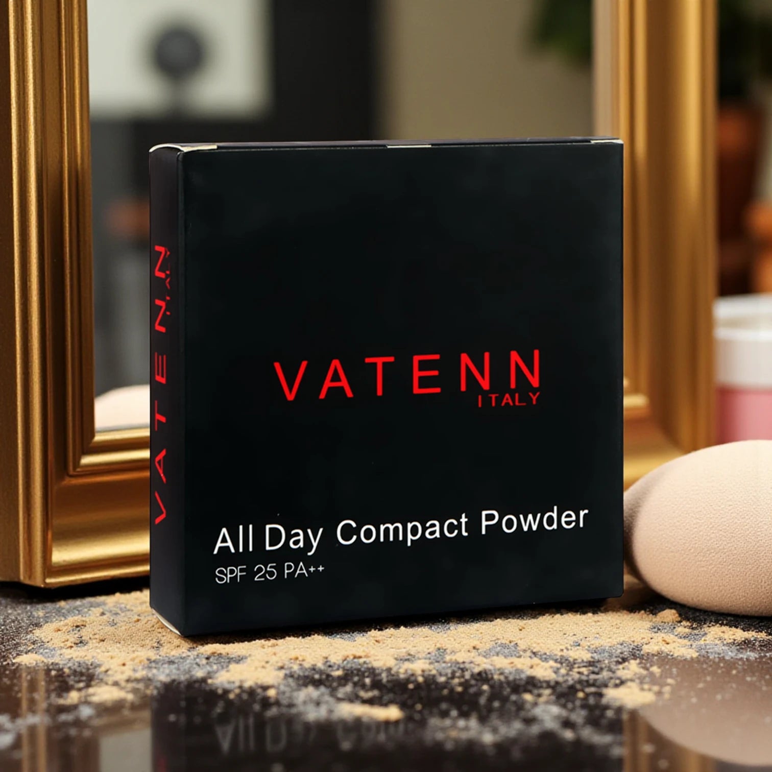 Vatenn Italy All Day Compact Powder 103 Organza CP103 – Matte Finish, Long-Lasting, Lightweight & Buildable Coverage for Fresh, Shine-Free Skin - Damoo
