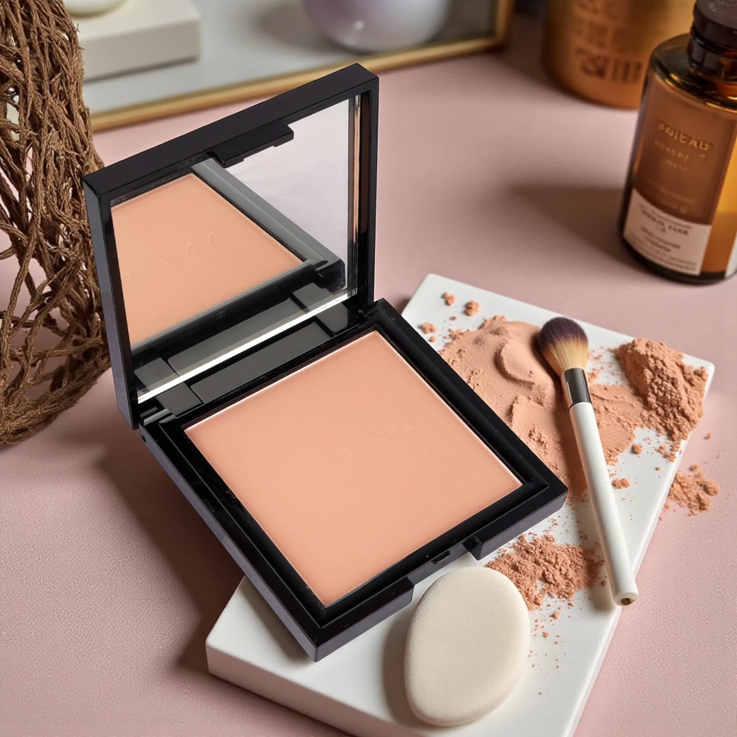 Vatenn Italy All Day Compact Powder 103 Organza CP103 – Matte Finish, Long-Lasting, Lightweight & Buildable Coverage for Fresh, Shine-Free Skin - Damoo