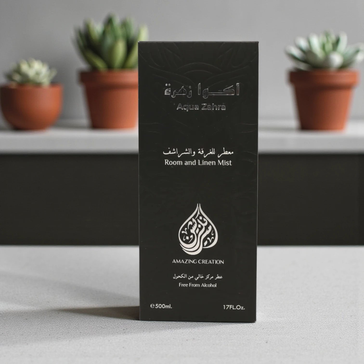 Amazing Creation Aqua Zahra Room & Linen Mist – Alcohol-Free Room Freshener Spray - 500ml - Damoo