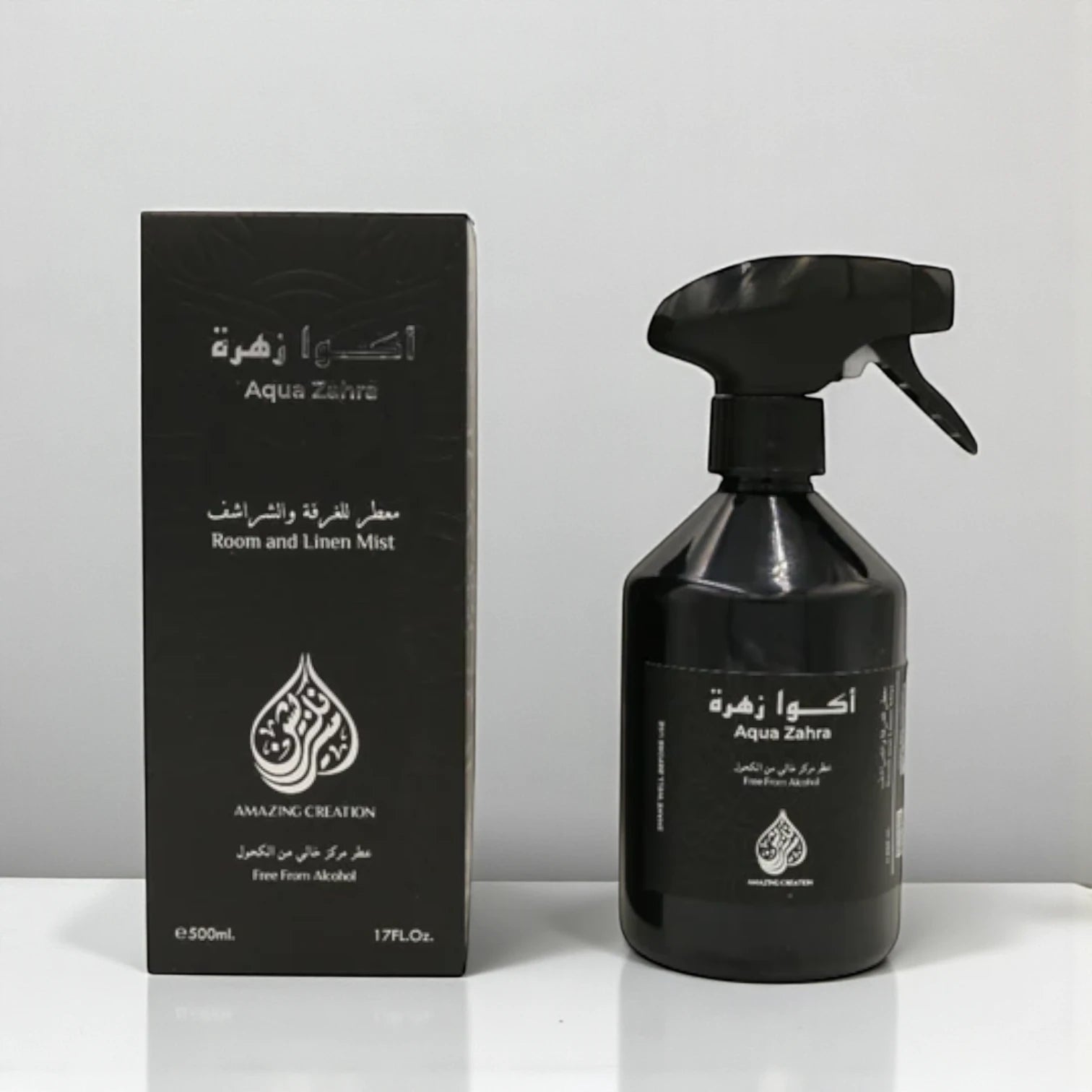 Amazing Creation Aqua Zahra Room & Linen Mist – Alcohol-Free Room Freshener Spray - 500ml - Damoo