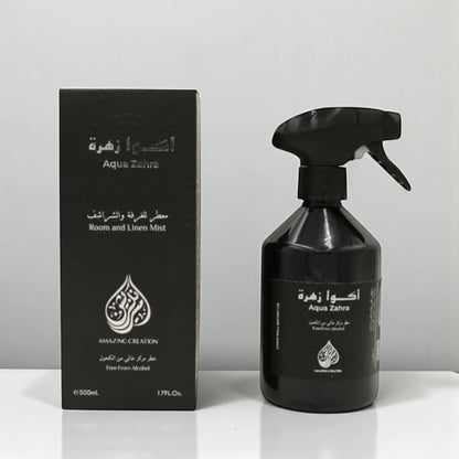 Amazing Creation Aqua Zahra Room & Linen Mist – Alcohol-Free Room Freshener Spray - 500ml - Damoo