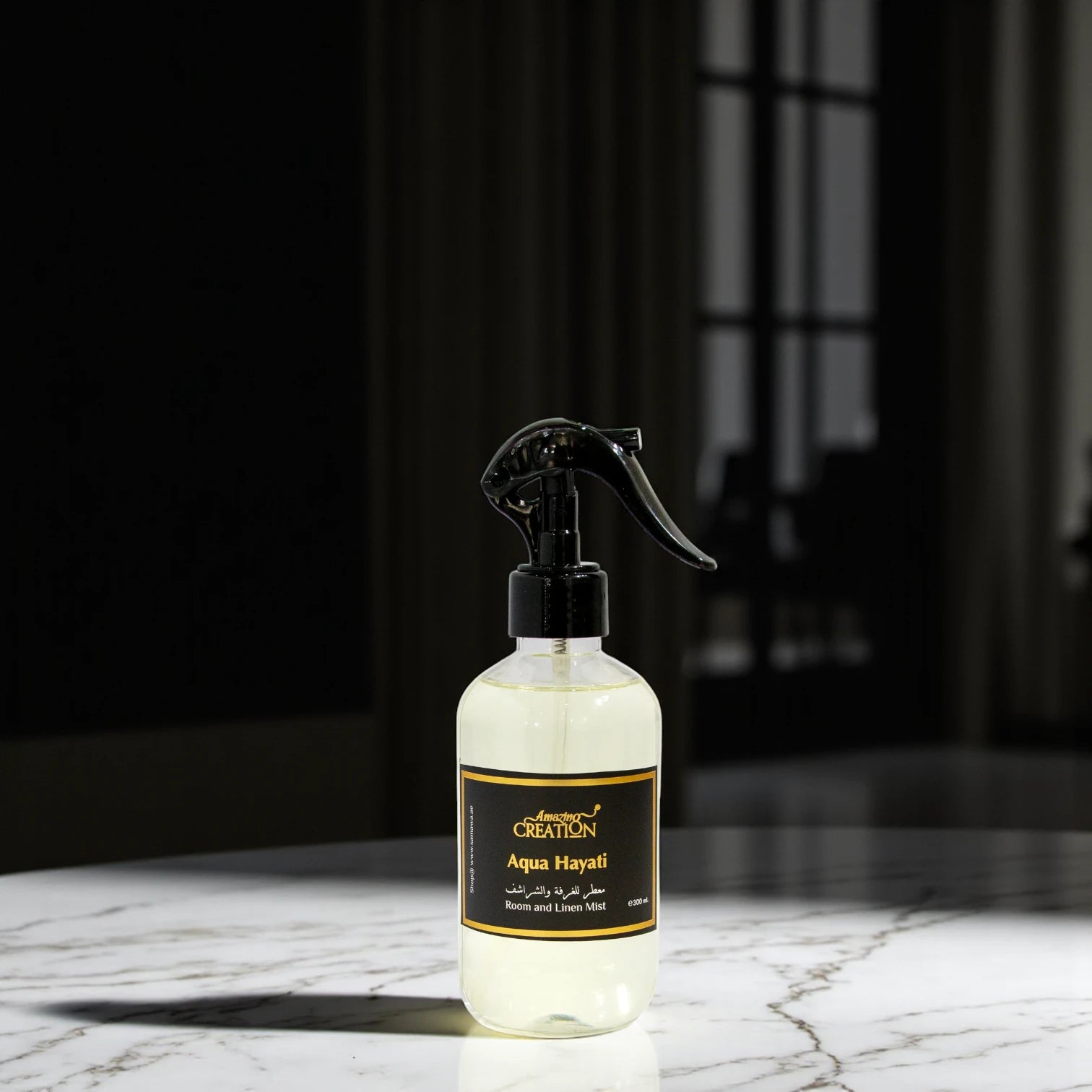 Amazing Creation Aqua Hayati Room & Linen Mist – 300ml – Long-Lasting Fabric & Air Freshener with Elegant Scent - Damoo