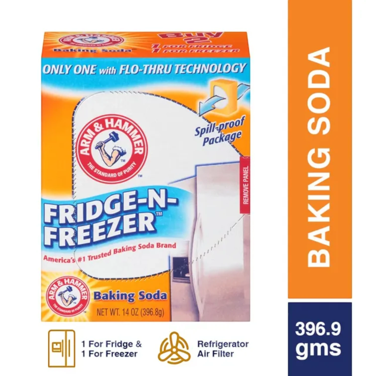 Arm & Hammer Fridge-N-Freezer Baking Soda – 396.9g | Odor Absorber & Food Freshener for Refrigerator and Freezer - Damoo
