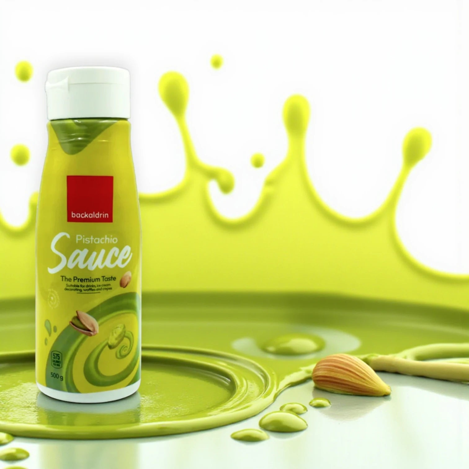 Backaldrin Pistachio Dessert Sauce – 500g | Creamy Ready-to-Use Topping & Filling for Ice Cream, Waffles, Cakes & More - Damoo